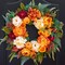 24 Inch Fall Wreaths with Pumpkins, Maple Leaves & Peonies